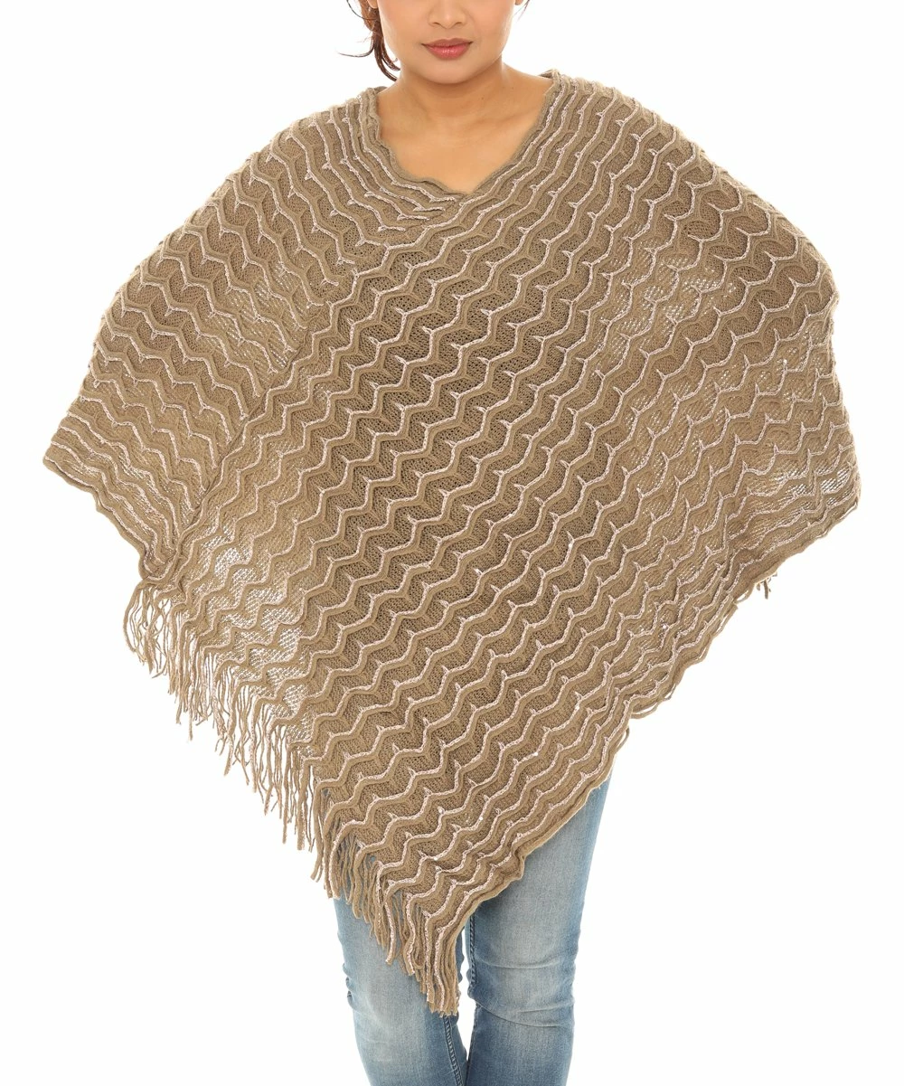 Discount π Shoreline Khaki Fringe Poncho - π© Women & Plus π - Image 2