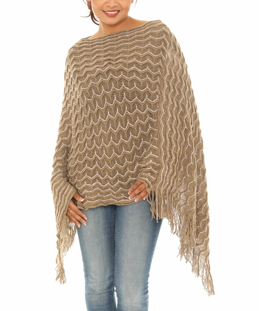 Discount π Shoreline Khaki Fringe Poncho - π© Women & Plus π