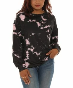 Best Sale π Shoreline Black & Pink Tie-Dye Crewneck Sweatshirt - π© Women & Plus π