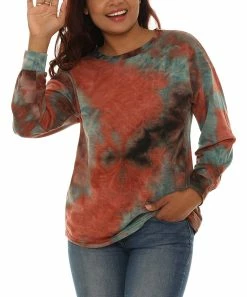 Buy π Shoreline Rust & Turquoise Tie-Dye Crewneck Sweatshirt - π© Women & Plus π―