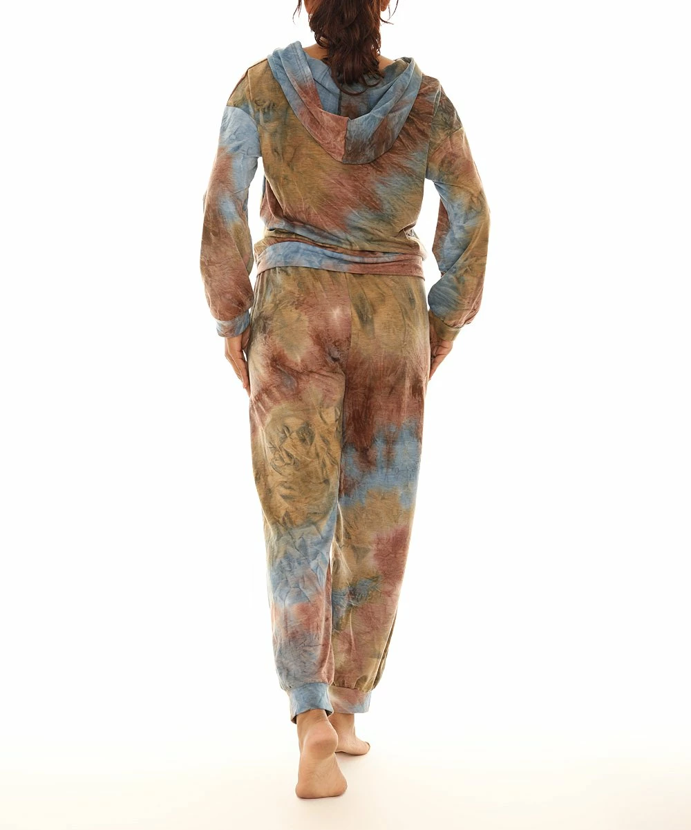 Buy π Shoreline Teal & Rust Tie-Dye Hoodie & Pocket Joggers - π© Women π - Image 2