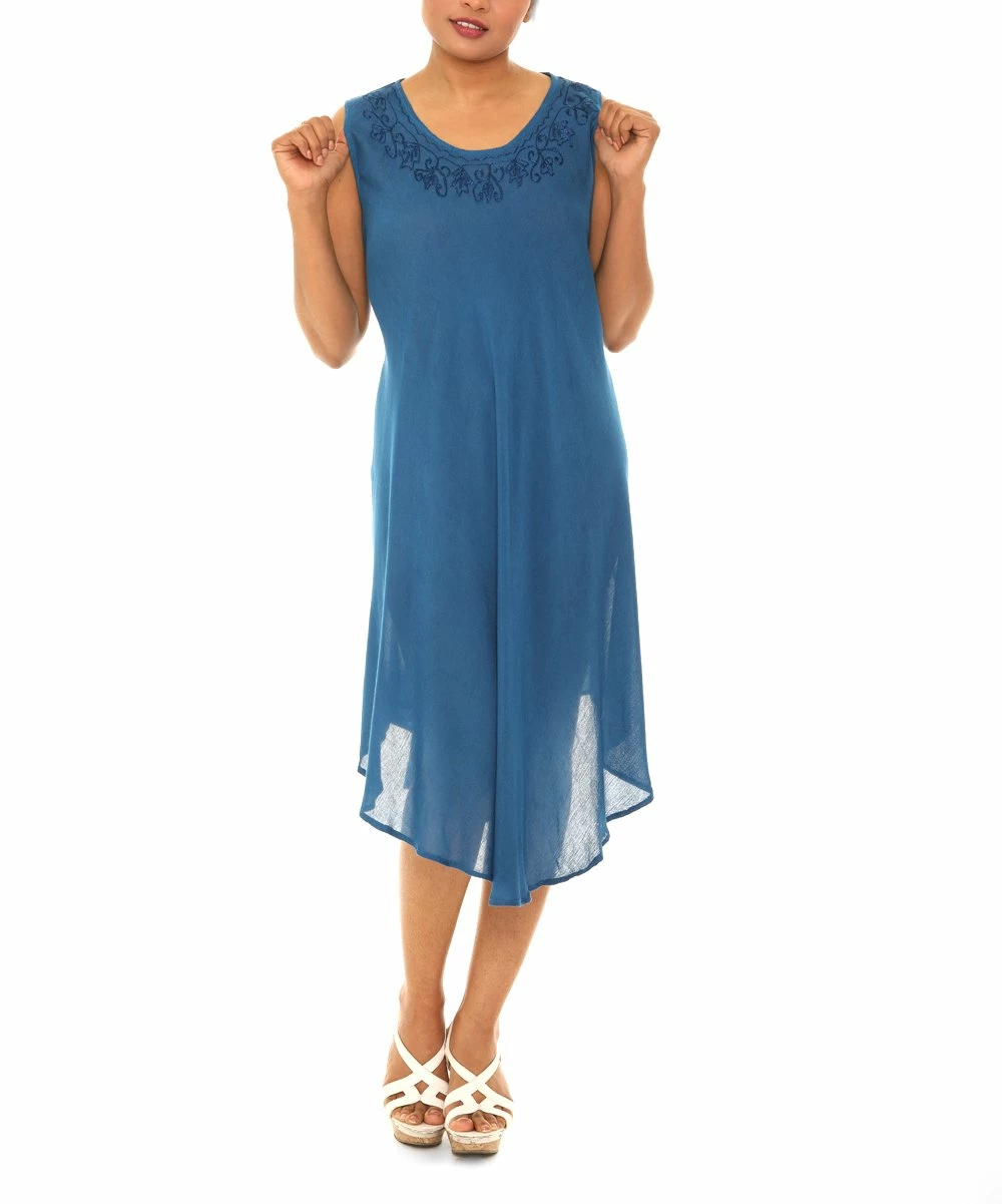 Discount π Shoreline Navy Asymmetrical Hem Sleeveless Shift π Dress - π© Women & Plus π - Image 2
