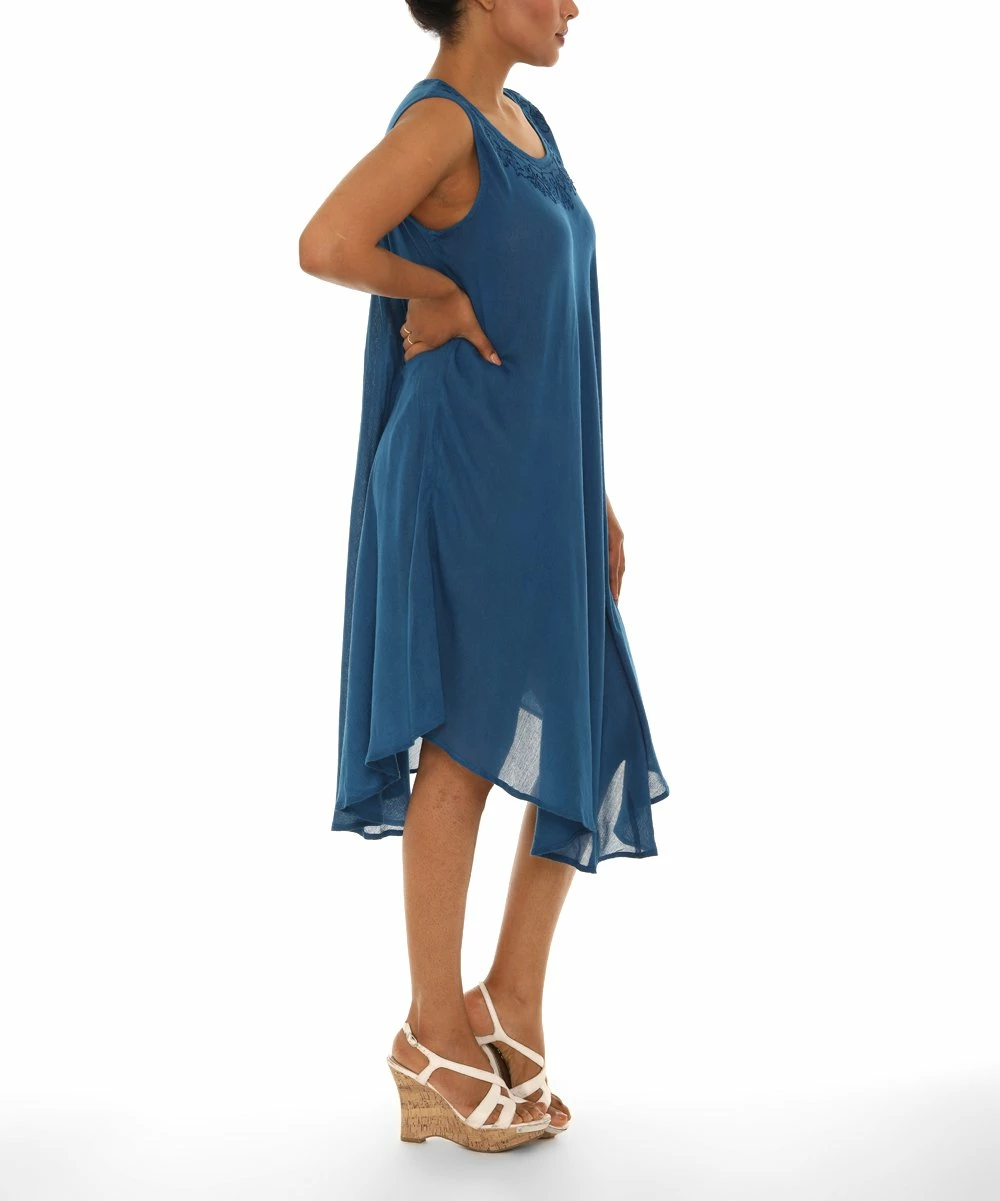 Discount π Shoreline Navy Asymmetrical Hem Sleeveless Shift π Dress - π© Women & Plus π - Image 3