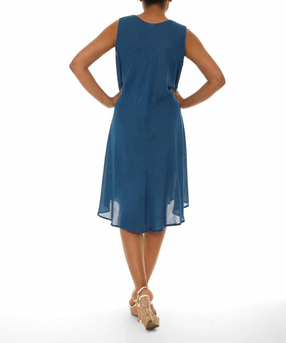 Discount π Shoreline Navy Asymmetrical Hem Sleeveless Shift π Dress - π© Women & Plus π - Image 4