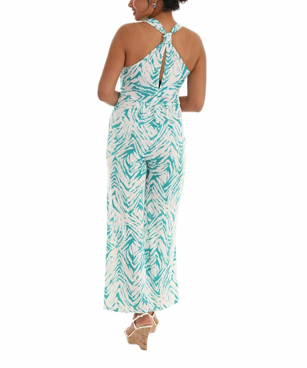 Buy π― Shoreline Mint Leaf Halter Sleeveless Jumpsuit - Plus π - Image 3
