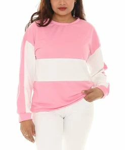 Flash Sale 🌟 Shoreline Pink & White Stripe Crewneck Sweatshirt - 👩 Women 🤩