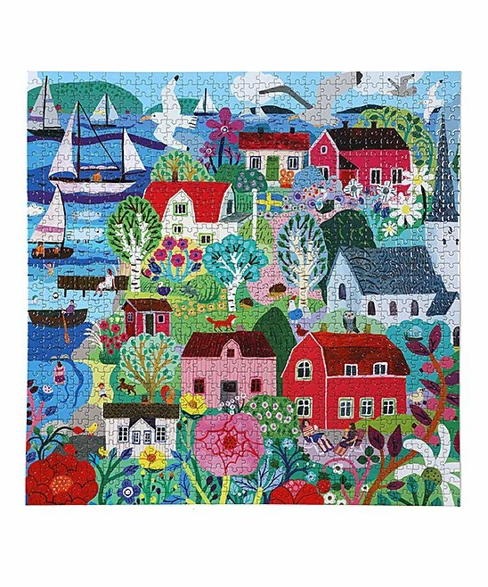 Cheap 🥰 eeBoo | Swedish Fishing Village 1,000-Piece Puzzle ❤️ - Image 2