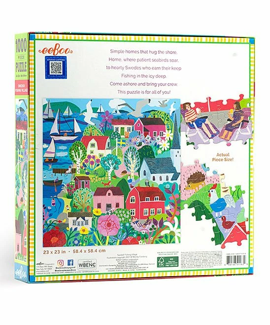 Cheap 🥰 eeBoo | Swedish Fishing Village 1,000-Piece Puzzle ❤️ - Image 3