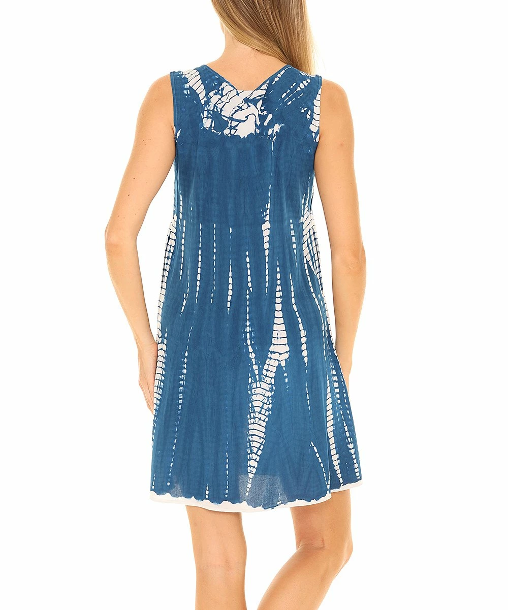 Deals β¨ Shoreline Blue Tie-Dye Sleeveless Shift π Dress - π© Women & Plus π - Image 4