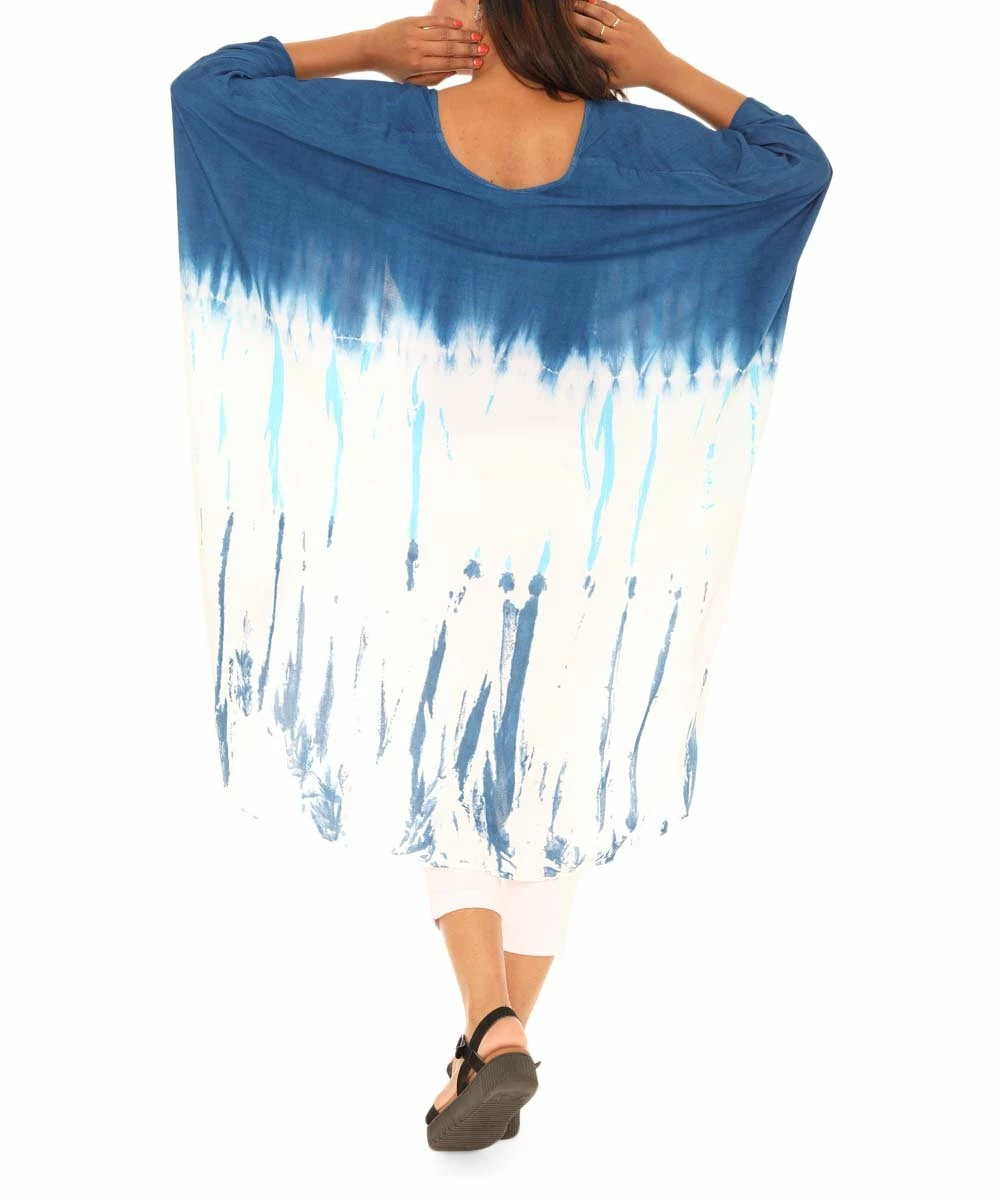 Cheapest π Shoreline Aqua & Blue Tie-Dye Longline Open Duster - π© Women π - Image 2