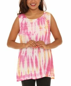 Best Sale π Shoreline Pink & White Tie-Dye Scoop Neck Tunic - π© Women & Plus βοΈ