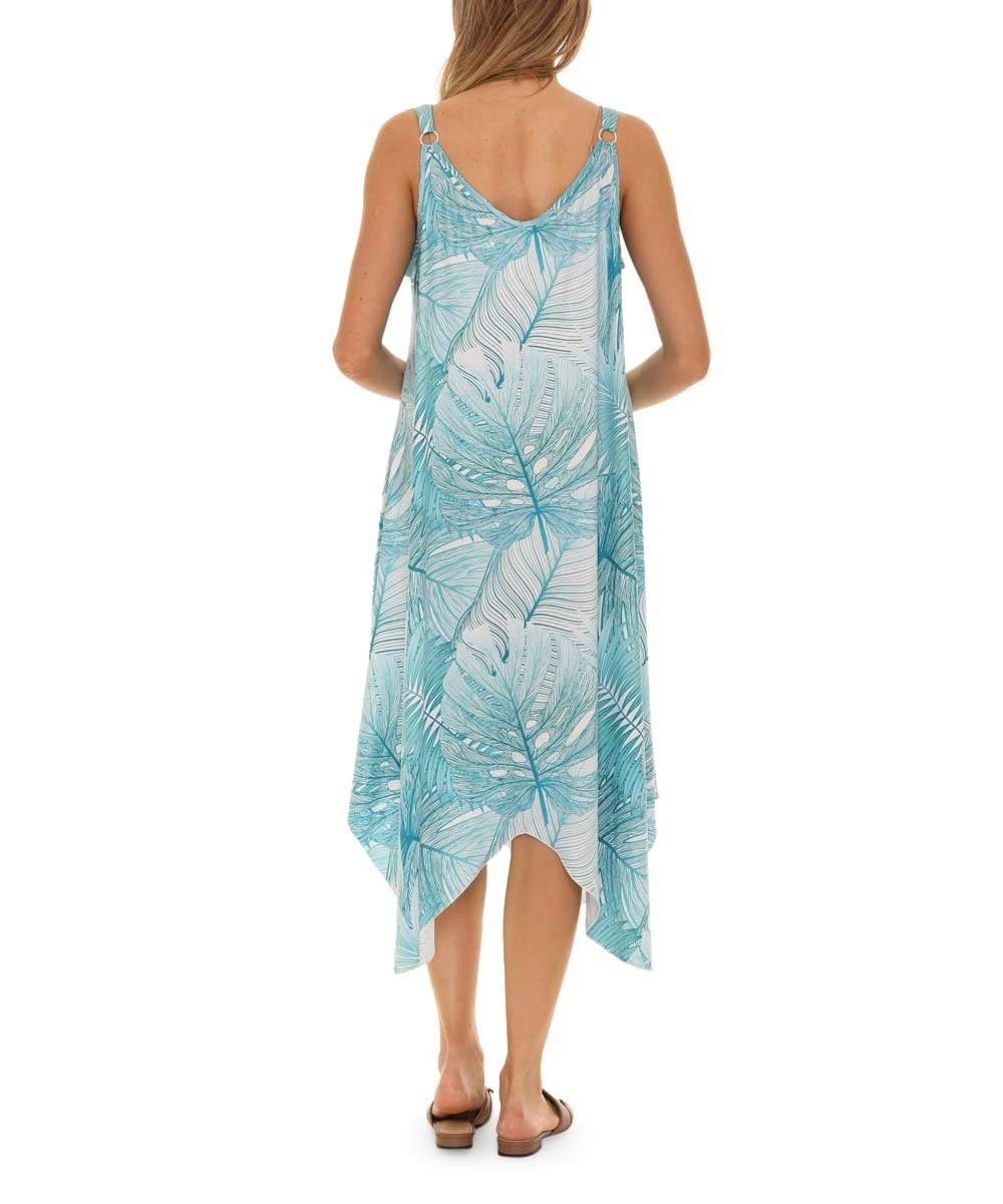 Promo π Shoreline Mint Palm Leaf Handkerchief π Dress - π© Women & Plus π - Image 4