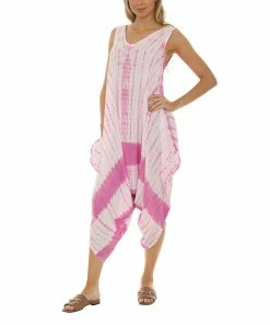 Best Pirce 👍 Shoreline Pink & White Tie-Dye Harem Jumpsuit - 👩 Women & Plus 🛒