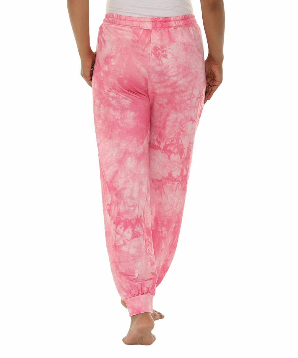 Deals π Shoreline Pink & White Tie-Dye Drawstring Joggers - π© Women & Plus π - Image 2