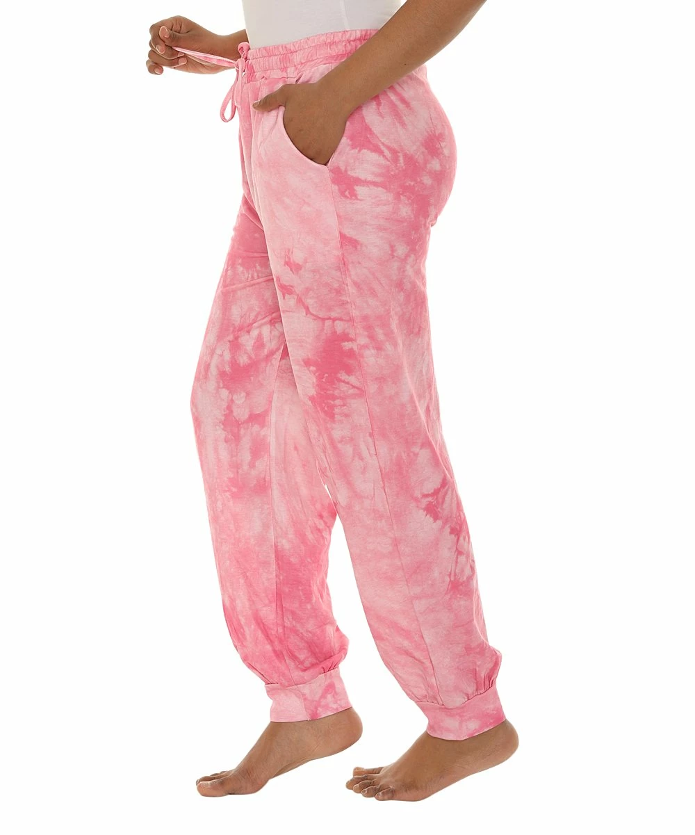 Deals π Shoreline Pink & White Tie-Dye Drawstring Joggers - π© Women & Plus π - Image 4