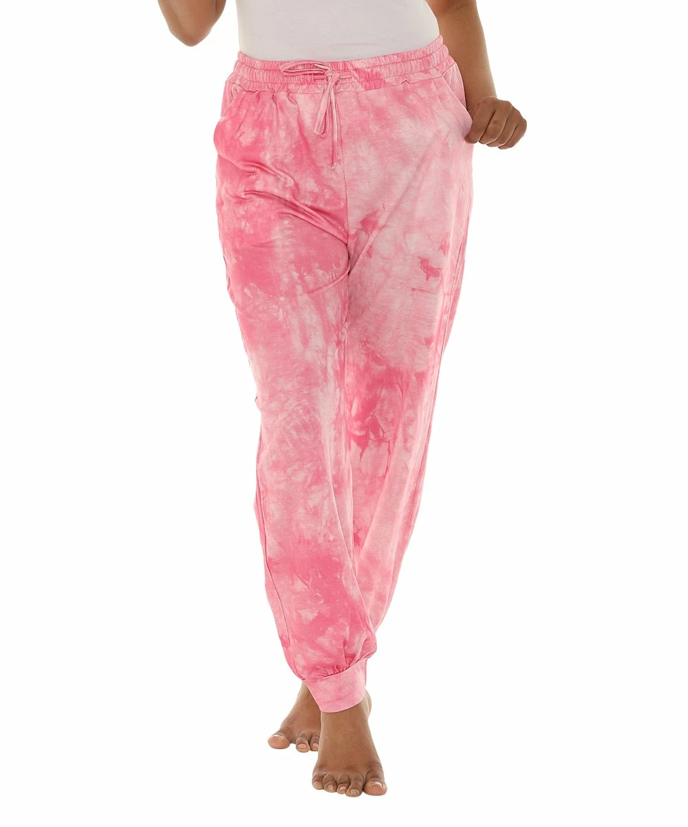 Deals π Shoreline Pink & White Tie-Dye Drawstring Joggers - π© Women & Plus π - Image 5