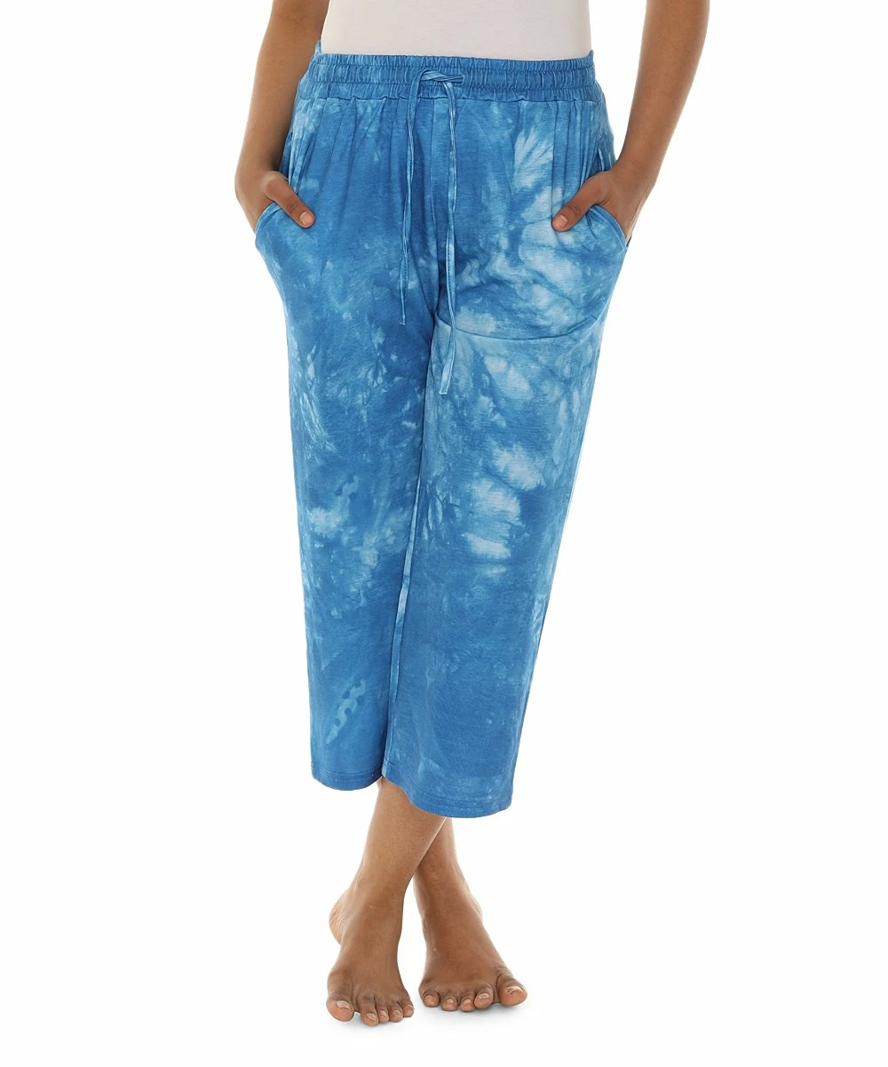 Best Sale π― Shoreline Blue & White Tie-Dye Drawstring Capri Pants - π© Women π