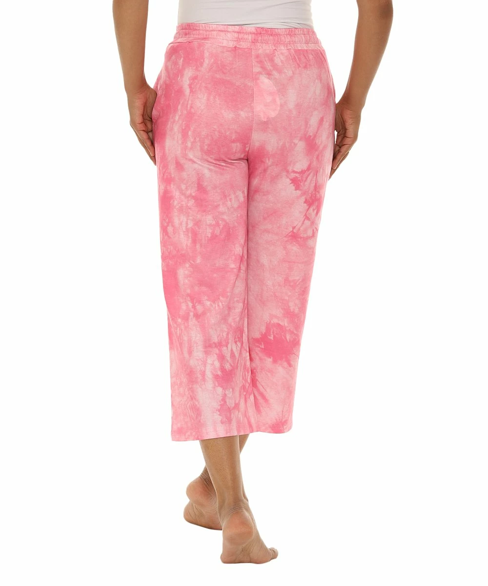 Flash Sale π€© Shoreline Pink & White Tie-Dye Drawstring Capri Pants - π© Women & Plus π― - Image 2