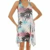 Best Sale ⭐ Shoreline Pink & Mint Palm Tree Handkerchief Racerback 👗 Dress - Plus 🎁