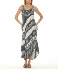 Best reviews of 🎉 Shoreline Black & White Diagonal Stripe Tie-Dye Embroidered 👗 Dress - 👩 Women & Plus 😍