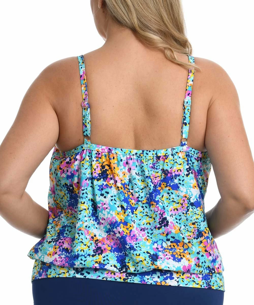 Deals π Maxine | Orange & Blue Tankini Top - Plus π - Image 2