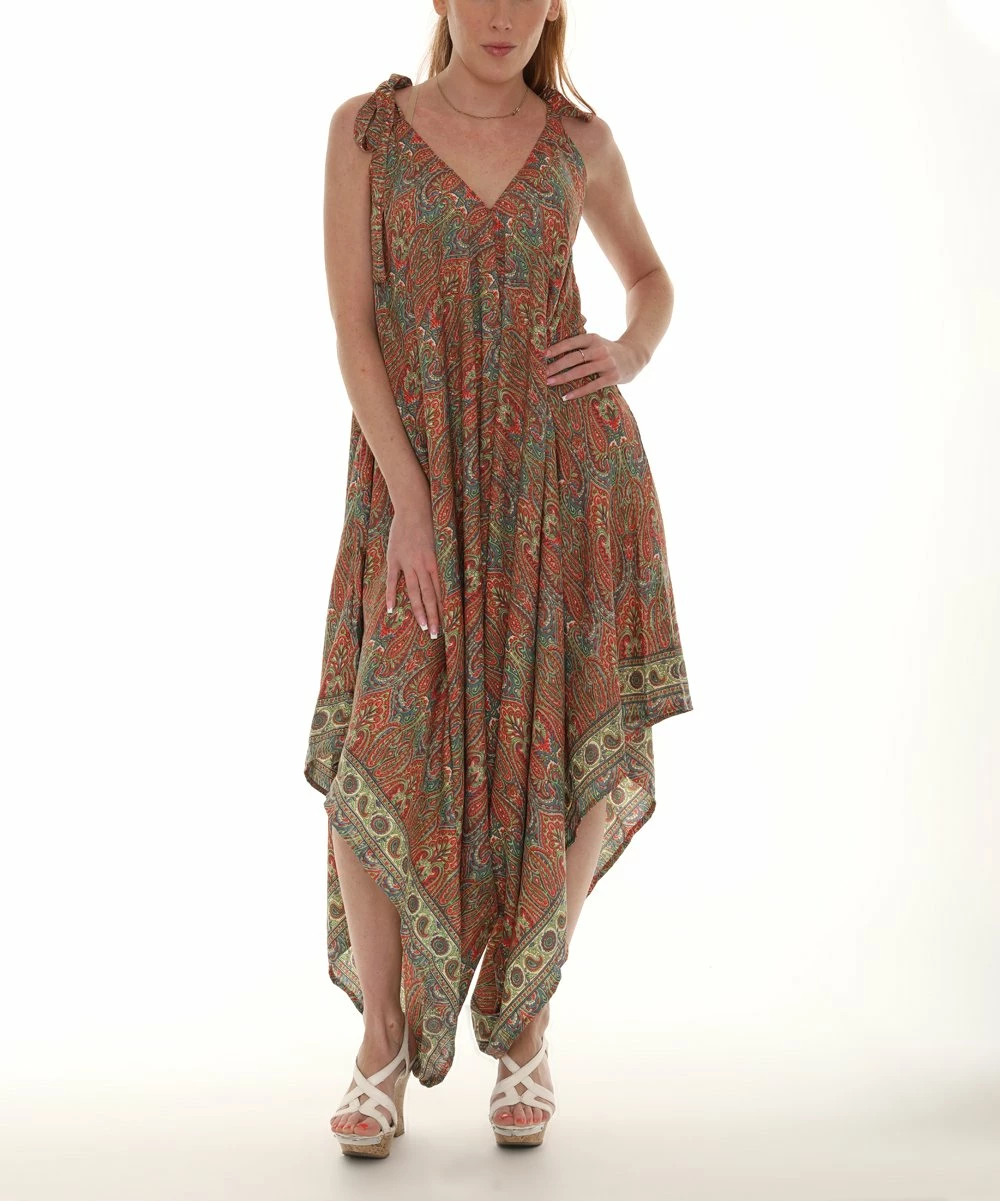 Brand new π Shoreline Orange & Gray Geometric Sleeveless Harem Jumpsuit - π© Women & Plus β - Image 3