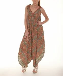 Brand new π Shoreline Orange & Gray Geometric Sleeveless Harem Jumpsuit - π© Women & Plus β