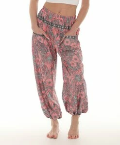 Cheap π Shoreline Pink & Gray Floral Harem Pants - π© Women & Plus β
