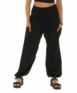 Deals ⭐ Shoreline Black High-Waist Harem Pants - 👩 Women & Plus 🥰