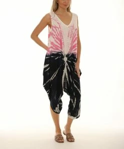 Brand new 𧨠Shoreline Black & Pink Tie-Dye Harem Jumpsuit - π© Women π§¨