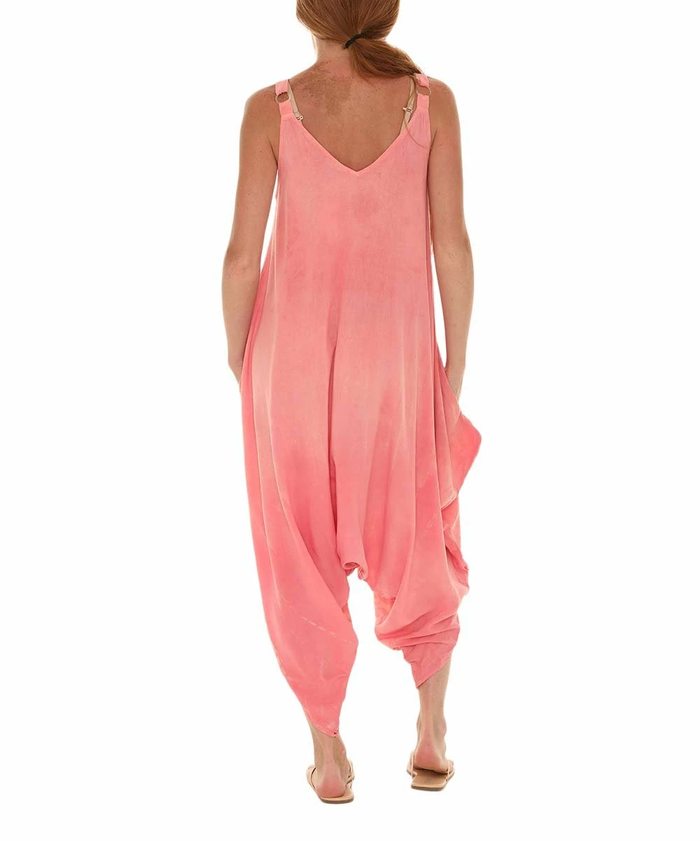 Deals π₯° Shoreline Coral Tie-Dye Floral-Accent Harem Jumpsuit - π© Women & Plus π - Image 3