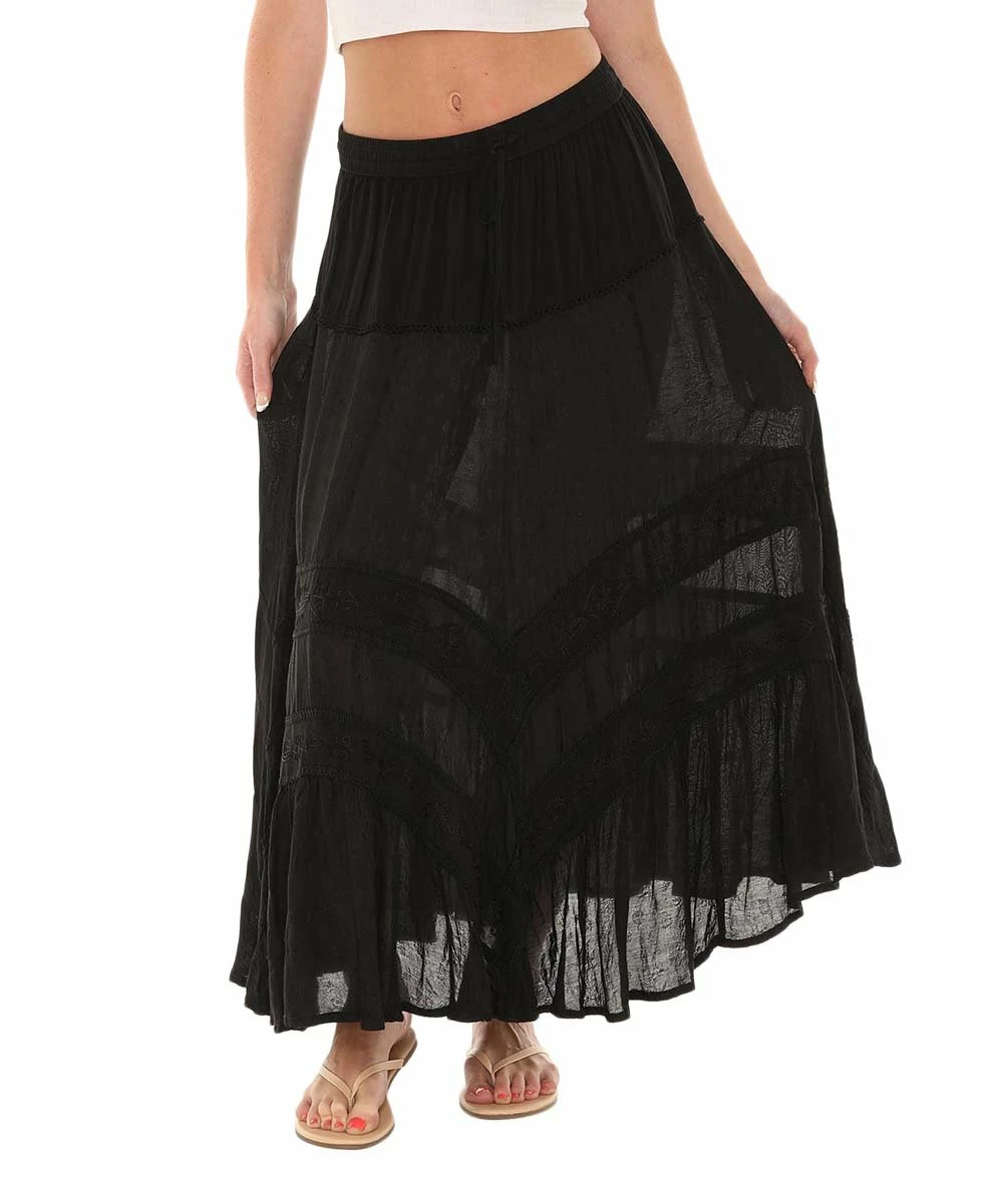Coupon π Shoreline Black Chevron Sheer Maxi π Skirt - π© Women & Plus π