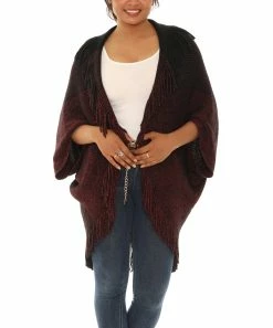 Best Pirce 😀 Shoreline Black Fringe Open Cardigan - 👩 Women & Plus ✨