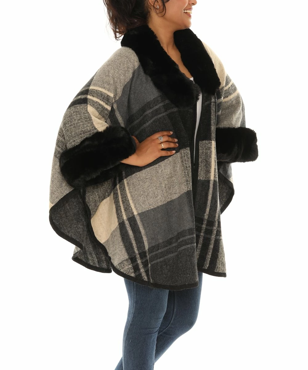 Promo π Shoreline Cream & Black Plush-Trim Open Cardigan - π© Women & Plus π - Image 3