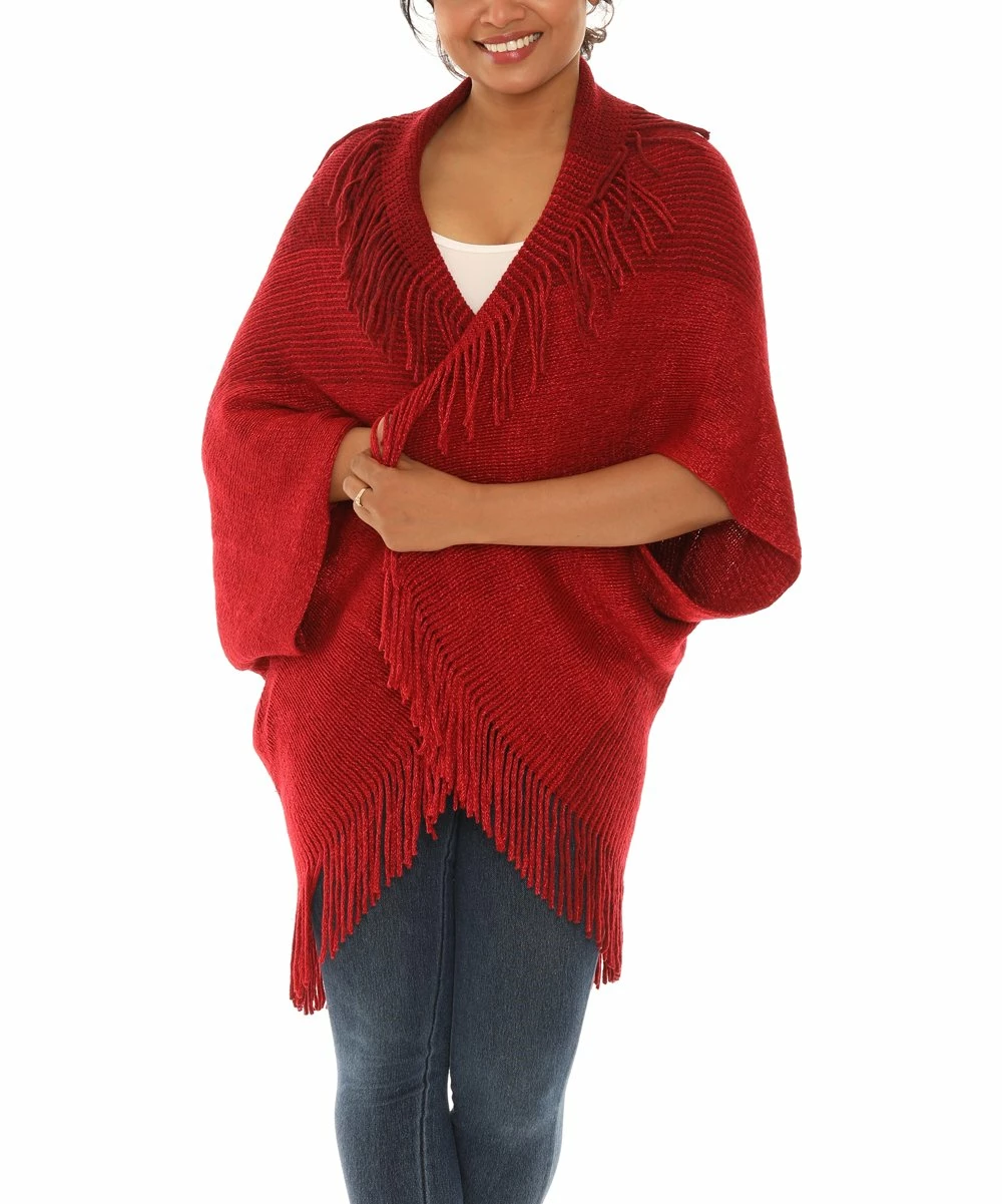 Buy β¨ Shoreline Burgundy Fringe Open Cardigan - π© Women & Plus β - Image 3