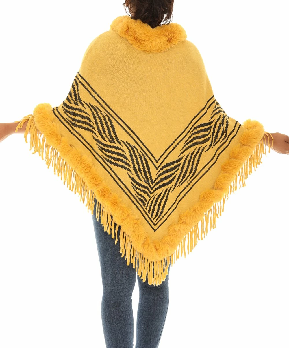 Promo π₯ Shoreline Gold Plush-Trim Poncho - π© Women & Plus π - Image 2