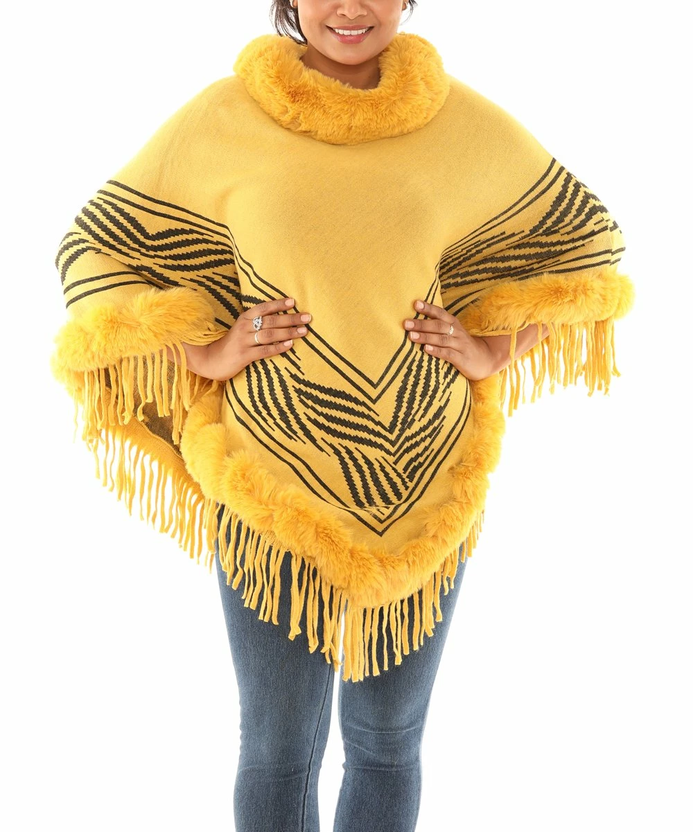 Promo π₯ Shoreline Gold Plush-Trim Poncho - π© Women & Plus π - Image 3