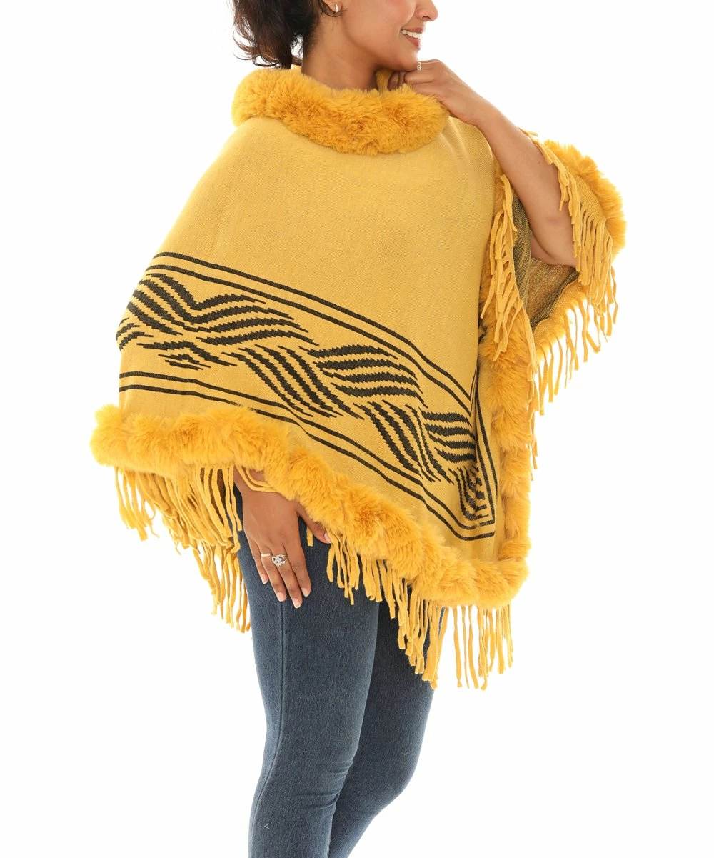 Promo π₯ Shoreline Gold Plush-Trim Poncho - π© Women & Plus π - Image 4