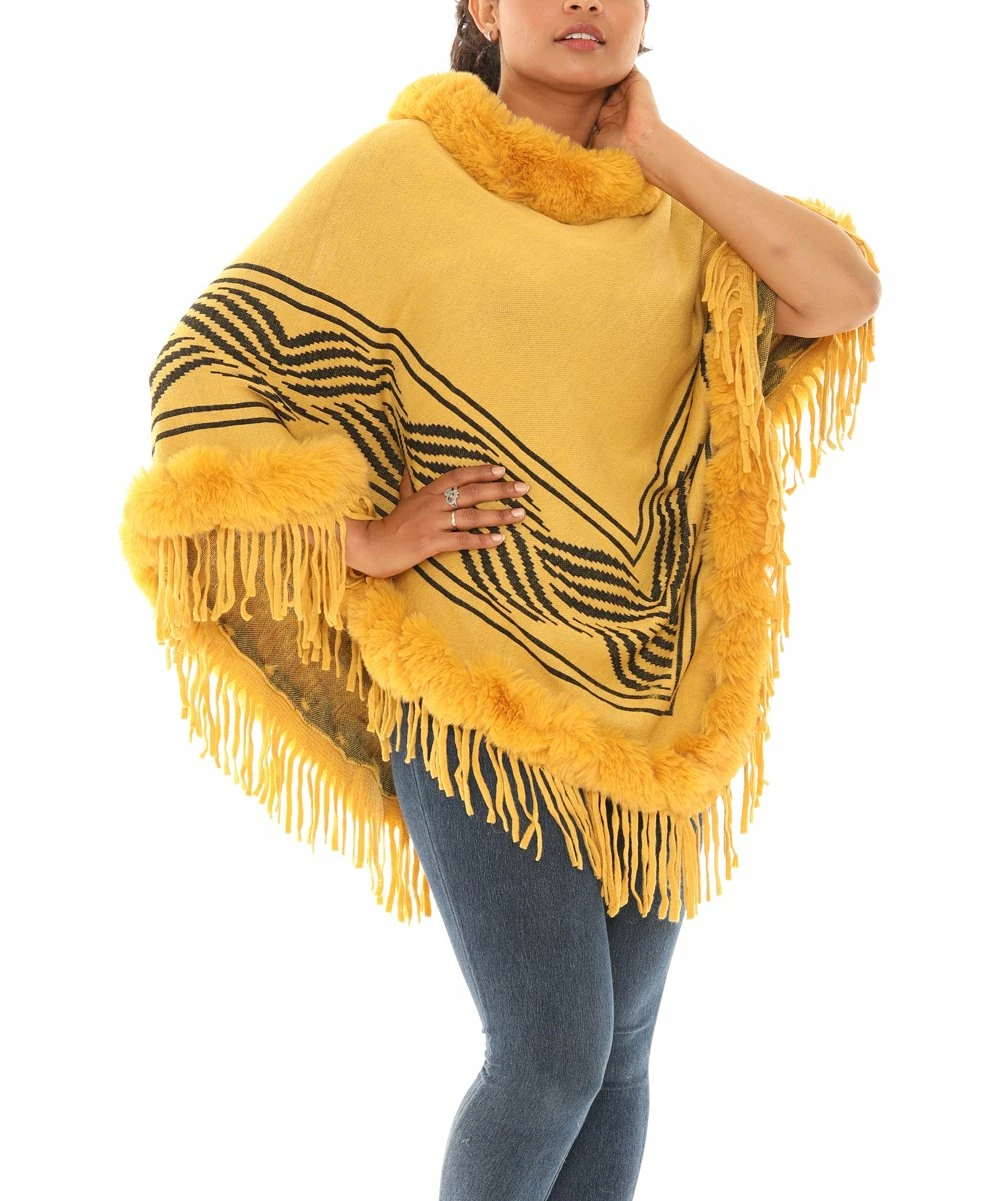 Promo π₯ Shoreline Gold Plush-Trim Poncho - π© Women & Plus π - Image 5