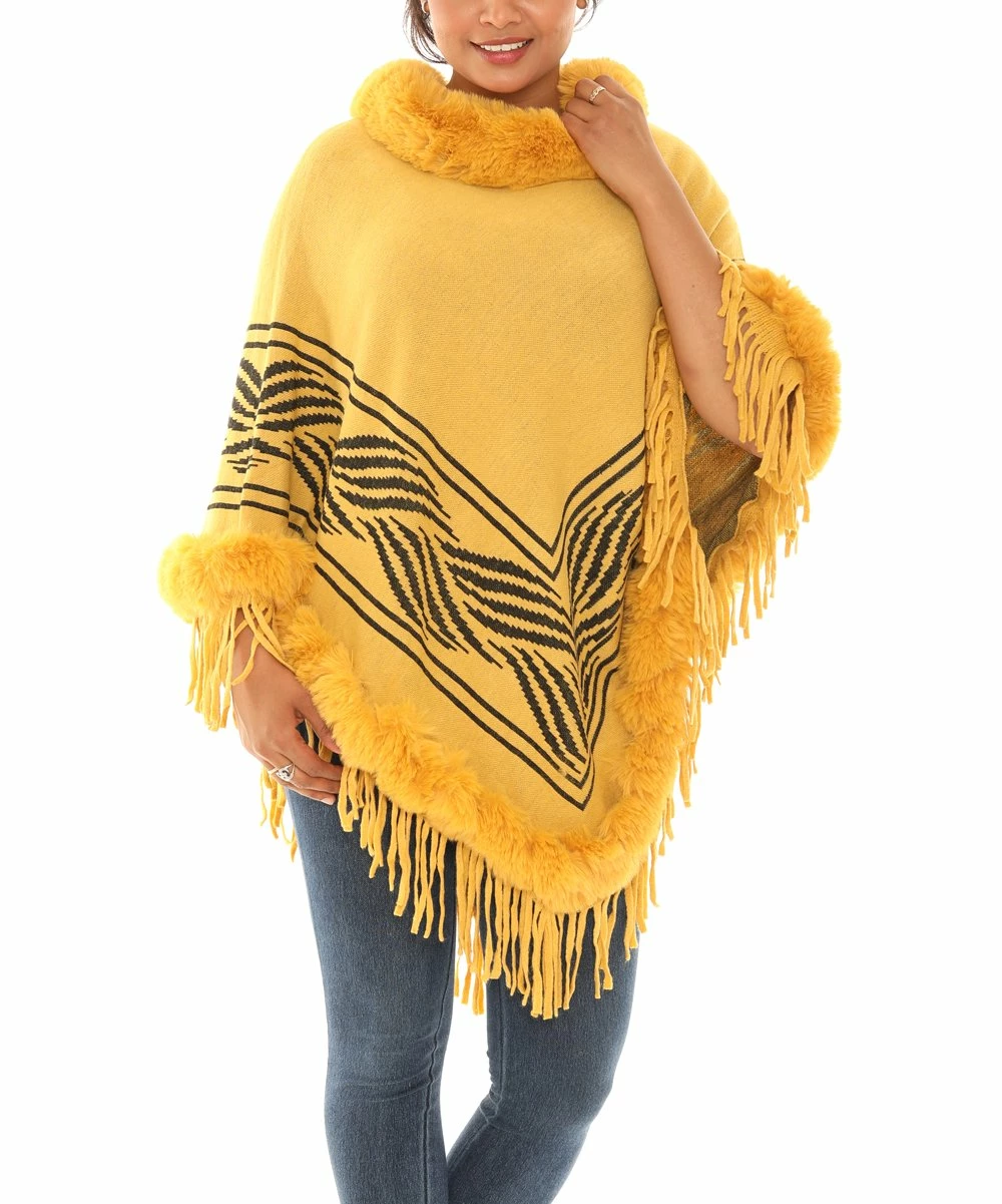 Promo π₯ Shoreline Gold Plush-Trim Poncho - π© Women & Plus π