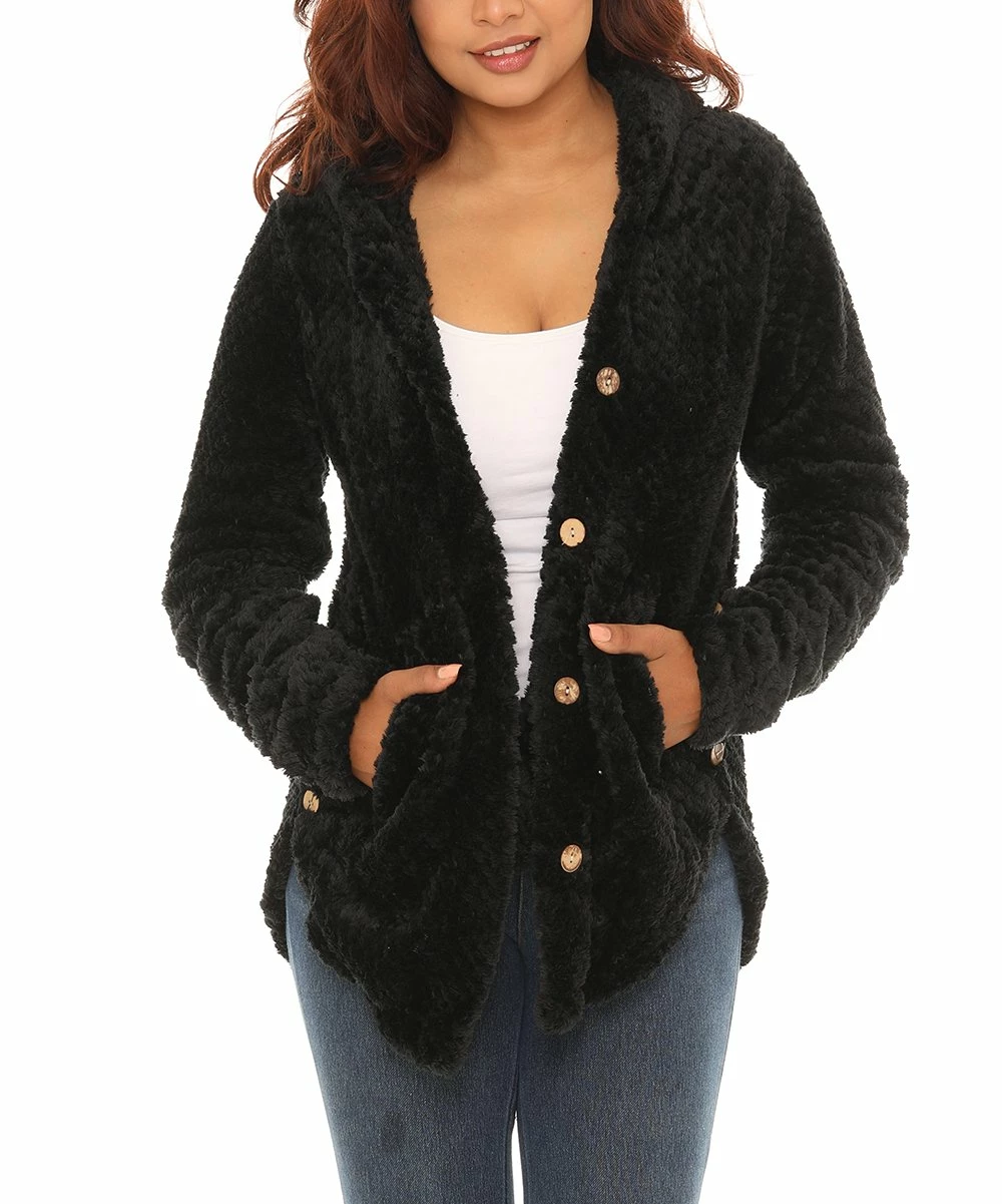 Cheap π Shoreline Black Pocket Button-Up Hoodie - π© Women & Plus π - Image 4