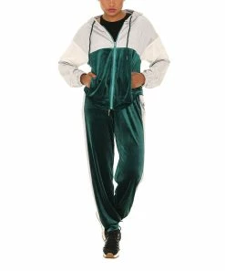 Discount 🌟 Shoreline Teal & White Color Block Zip-Front Hoodie & Joggers - 👩 Women & Plus 😍