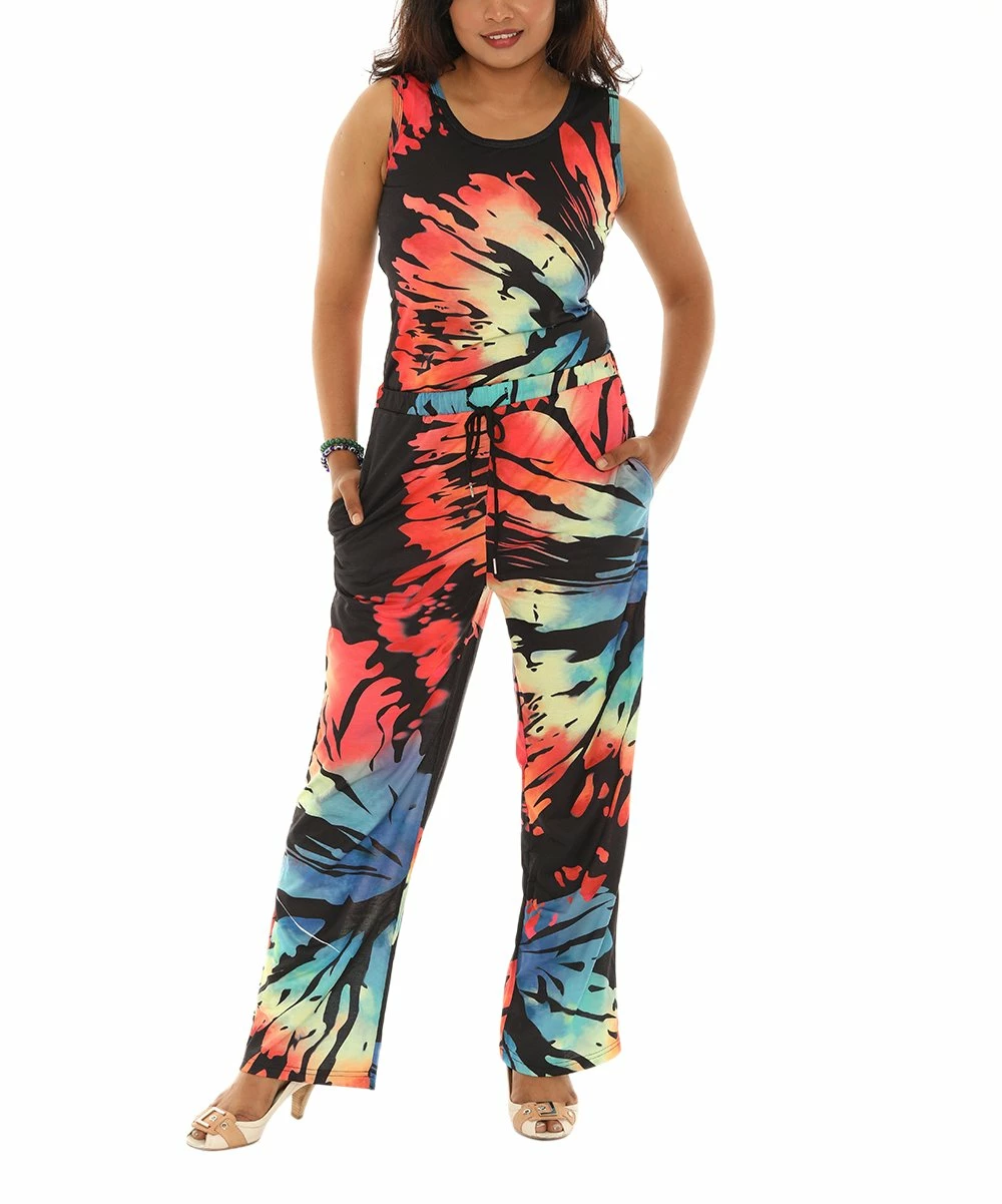 Best deal β Shoreline Black Tie-Dye Tank Top & Red Tie-Dye Lounge Pants - π© Women & Plus π€©