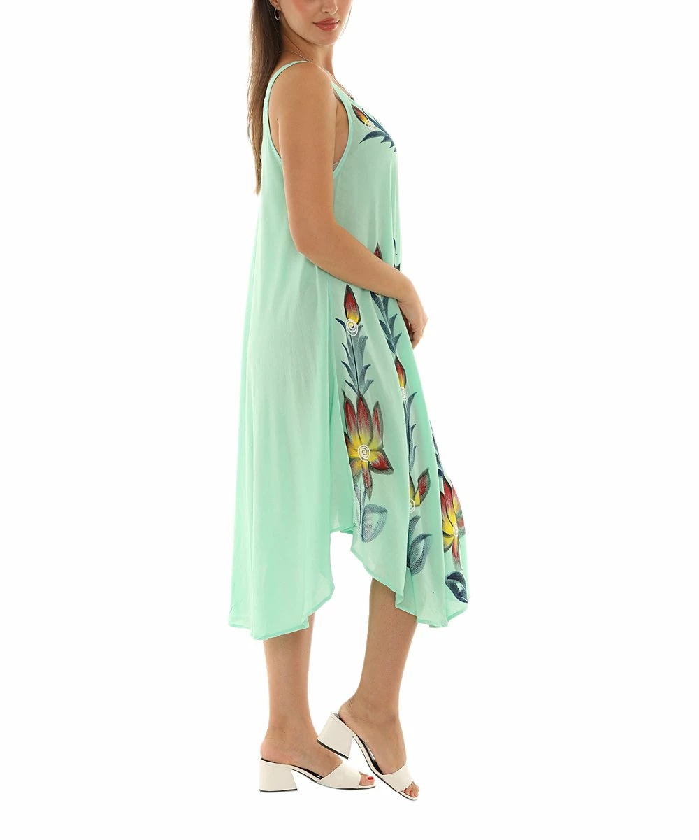 Promo β€οΈ Shoreline Mint & Yellow Floral Scoop Neck Sleeveless π Dress - π© Women & Plus π - Image 2