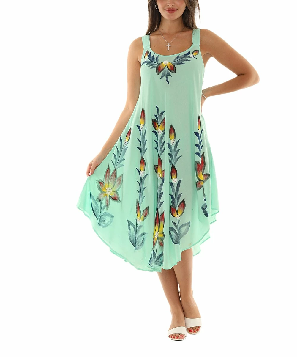 Promo β€οΈ Shoreline Mint & Yellow Floral Scoop Neck Sleeveless π Dress - π© Women & Plus π - Image 5