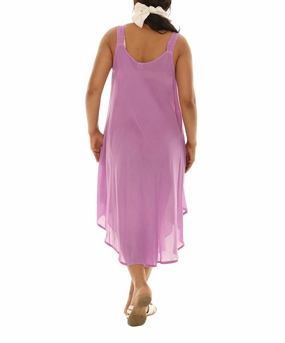 Promo π Shoreline Lavender & Green Floral Scoop Neck Sleeveless π Dress - π© Women & Plus β - Image 3