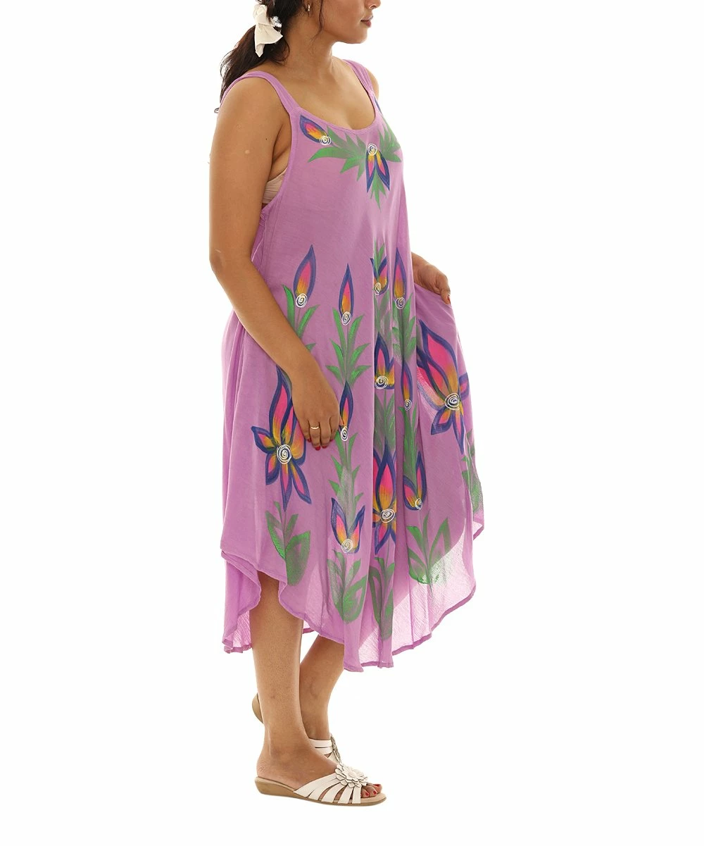 Promo π Shoreline Lavender & Green Floral Scoop Neck Sleeveless π Dress - π© Women & Plus β - Image 5