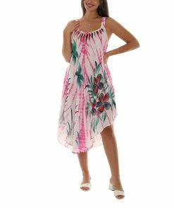 Budget π Shoreline Pink & Red Floral Scoop Neck Sleeveless π Dress - π© Women & Plus β