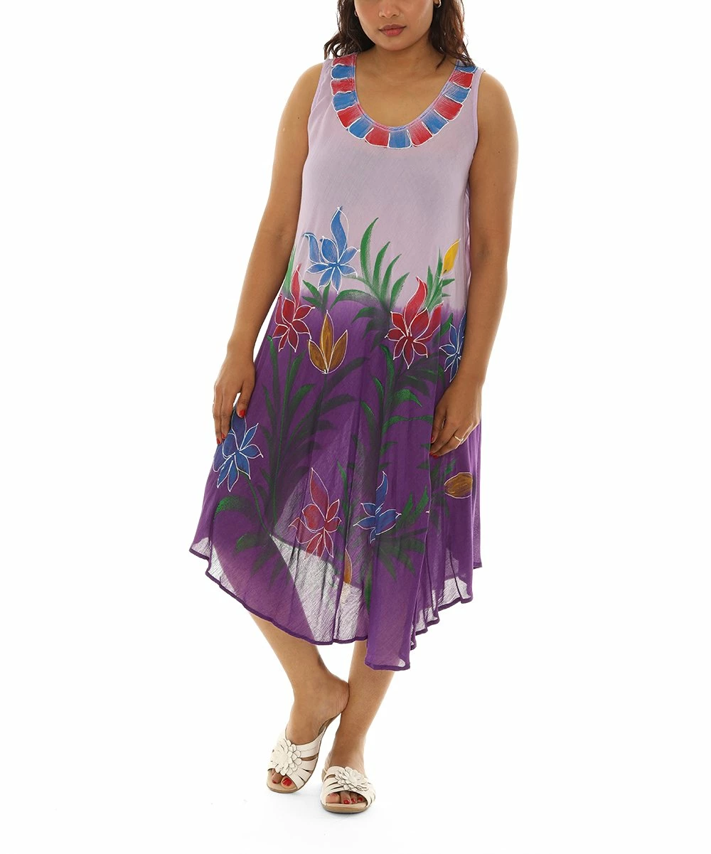 Coupon π₯ Shoreline Purple Floral Sleeveless π Dress - π© Women & Plus β€οΈ - Image 2