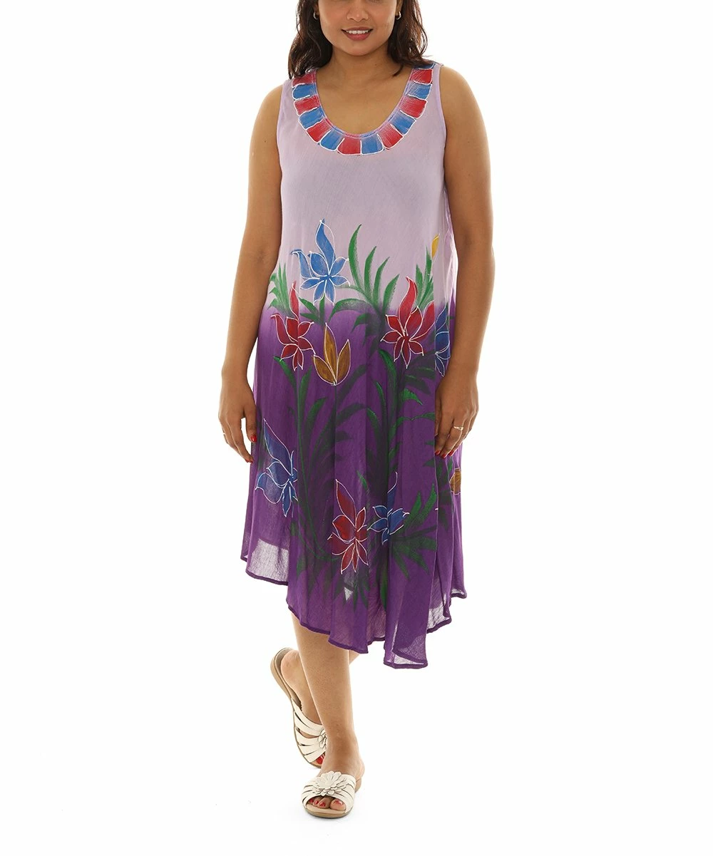 Coupon π₯ Shoreline Purple Floral Sleeveless π Dress - π© Women & Plus β€οΈ